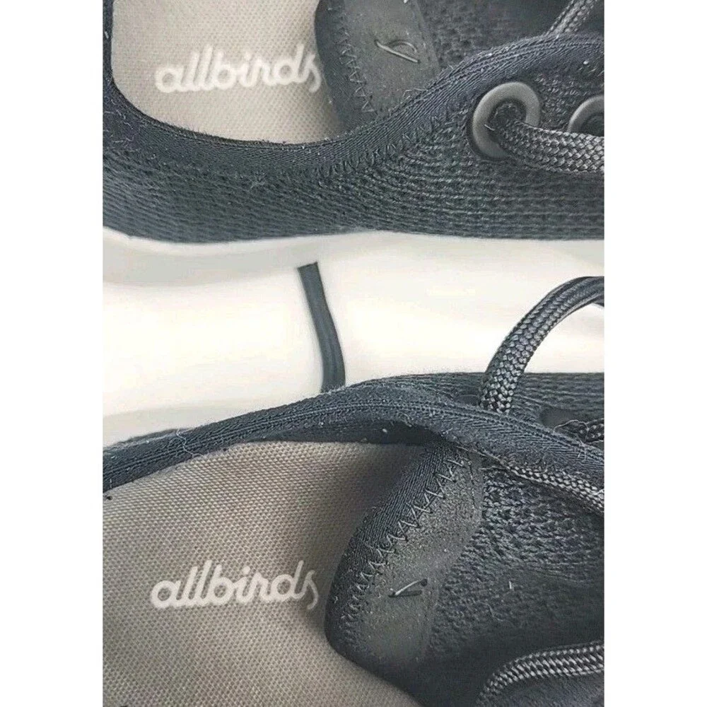 Allbirds Sneaker Shoe Tree Runner Women Size 7 Black White Lace-Up Mesh Run